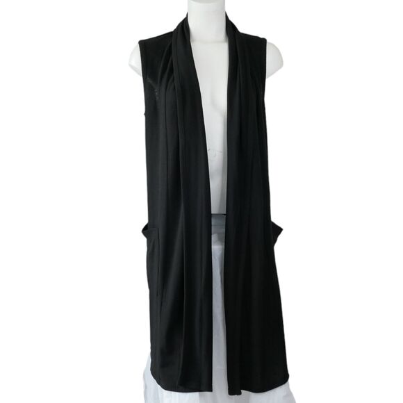 NWT Natori Sleeveless Duster Open Front Sz S Women's Cardigan Pockets Oversized - Picture 1 of 10